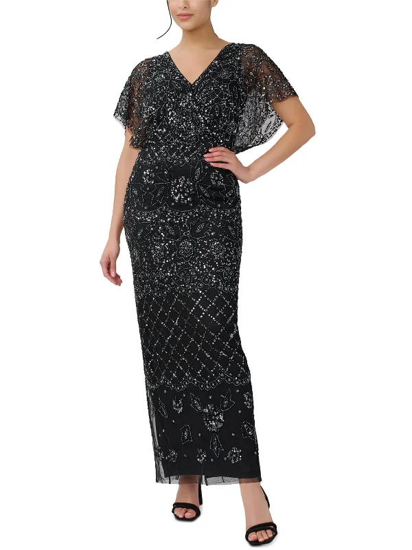 Womens Sequined Long Evening Dress