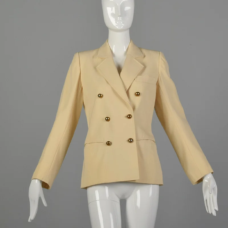 Small Yves Saint Laurent Rive Gauche 1960s Cream Doubled Breasted Jacket