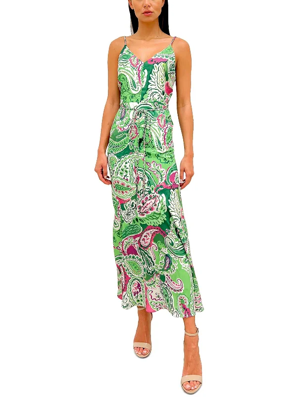 Womens Midi Paisley Midi Dress