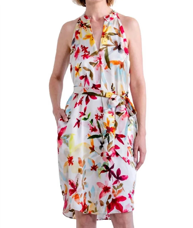 Scuba Dress In Garden Party Floral