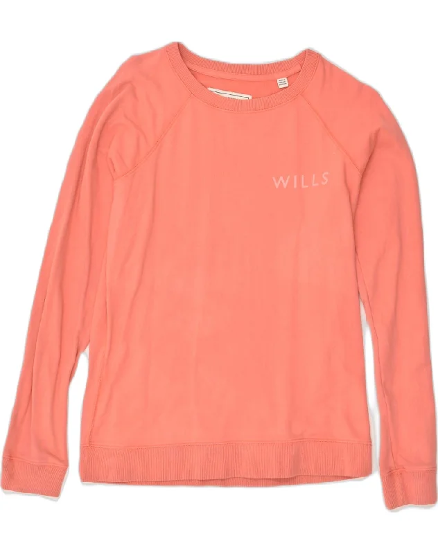 JACK WILLS Womens Sweatshirt Jumper UK 10 Small Orange Cotton