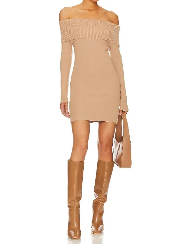 Heart Struck Sweater Dress In Taupe