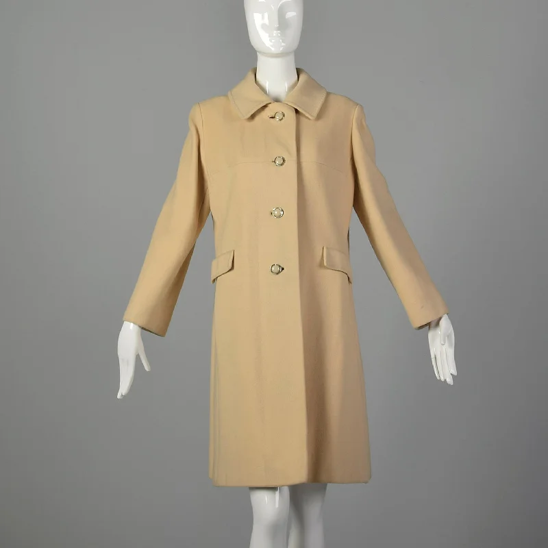 Large 1960s Cream Cashmere Coat