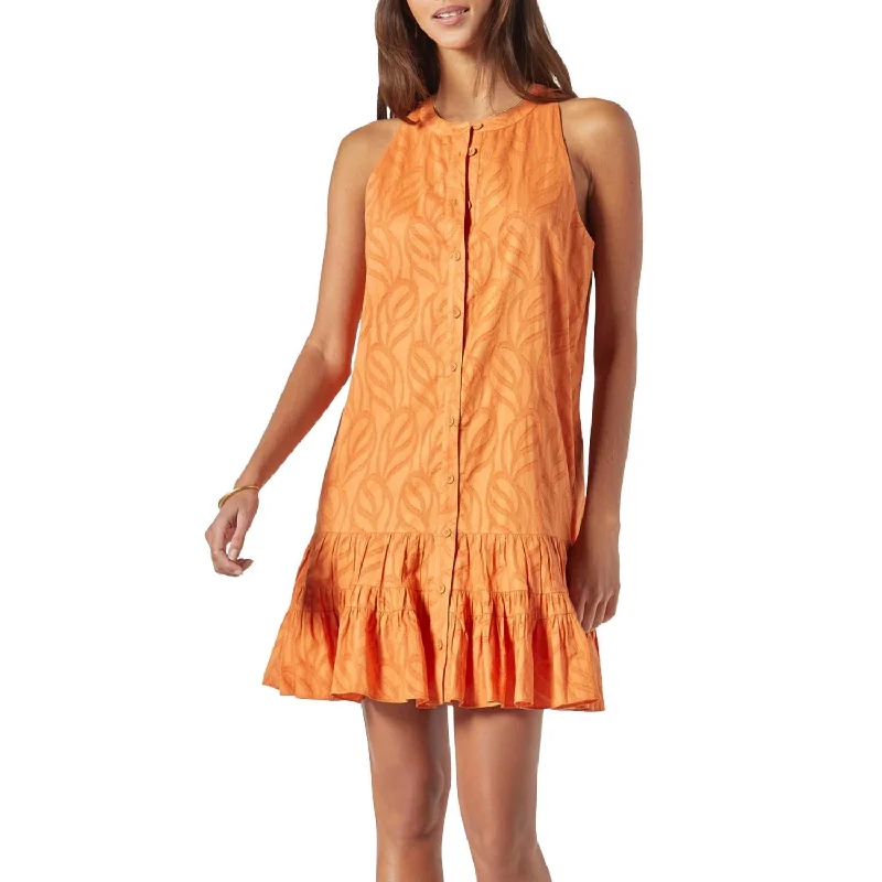 Hayden Cotton Mini Dress In Amber Glow