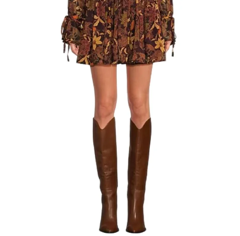 Wild Bergamot Mini Dress In Brown Multi