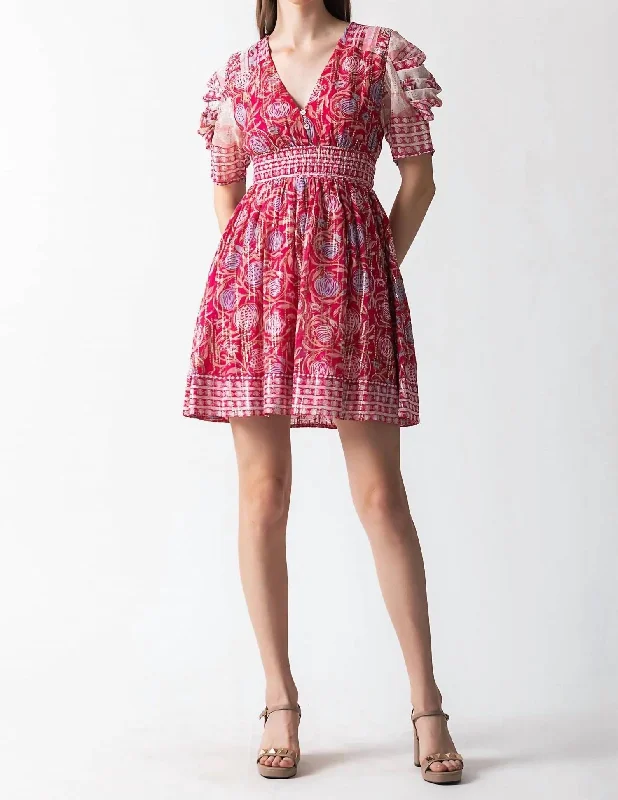 Inaya Mini Dress In Hot Pink