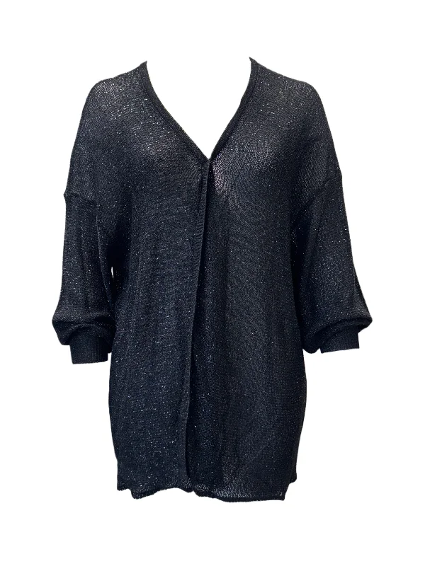 Marina Rinaldi Women's Black Mare Open Front Cardigan NWT