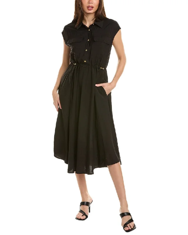 Ellen Tracy Drawcord Waist Midi Dress