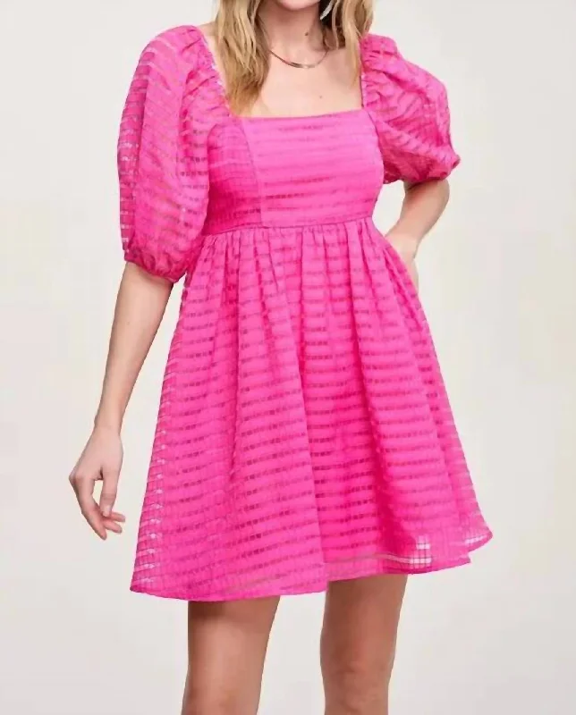 Confidently Cute Dress In Fuchsia