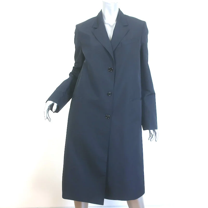 Jil Sander Navy Button-Front Coat Navy Polyester Size 38