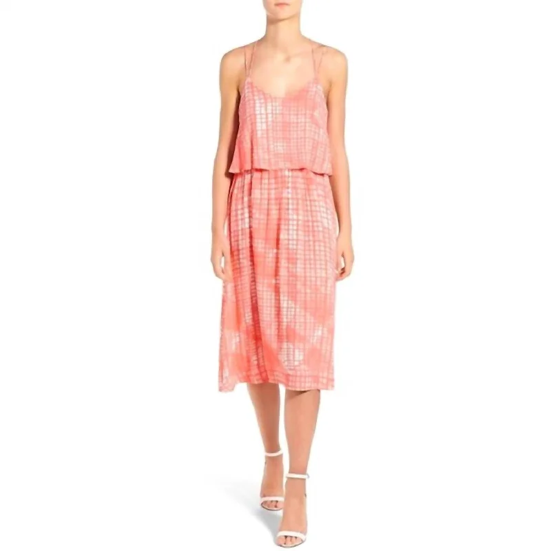 Paloma Dress In Pacific Coral And White