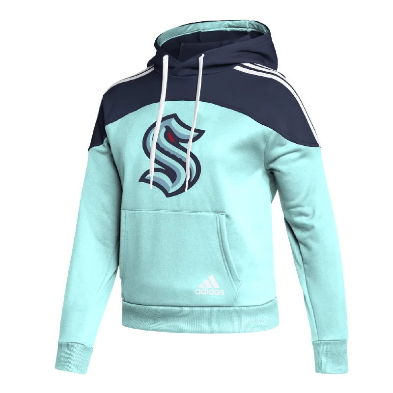 Seattle Kraken Adidas Womens Reverse Colorblock Navy Hoody