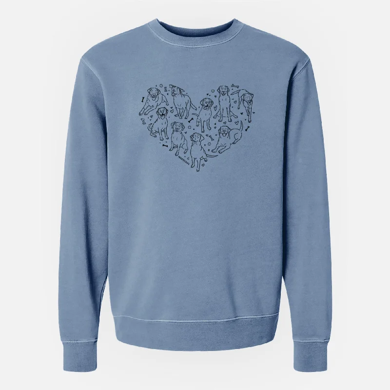 Heart Full of Labradors - Unisex Pigment Dyed Crew Sweatshirt