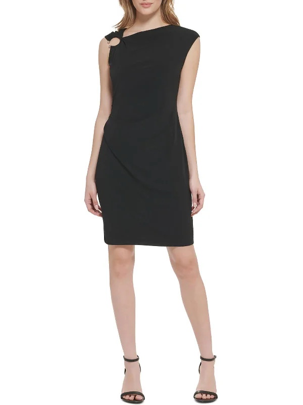 Womens Ruched Mini Sheath Dress