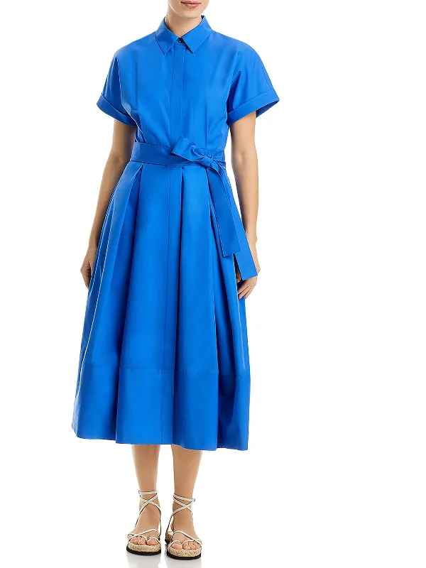 Womens Cotton Midi Shirtdress