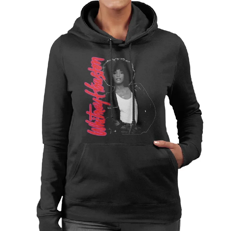 Whitney Houston Neon Logo Women's Hooded Sweatshirt