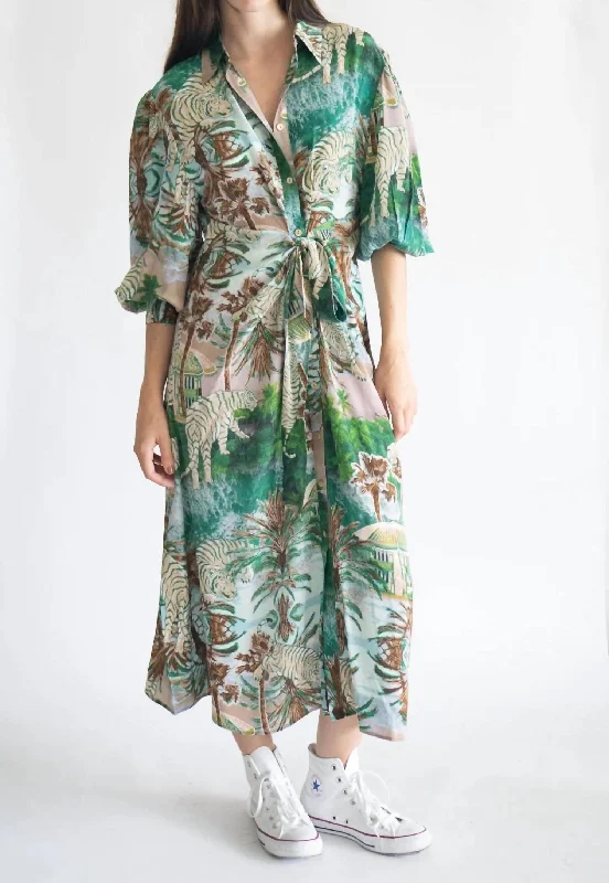 Silk Long Dress In Paradise