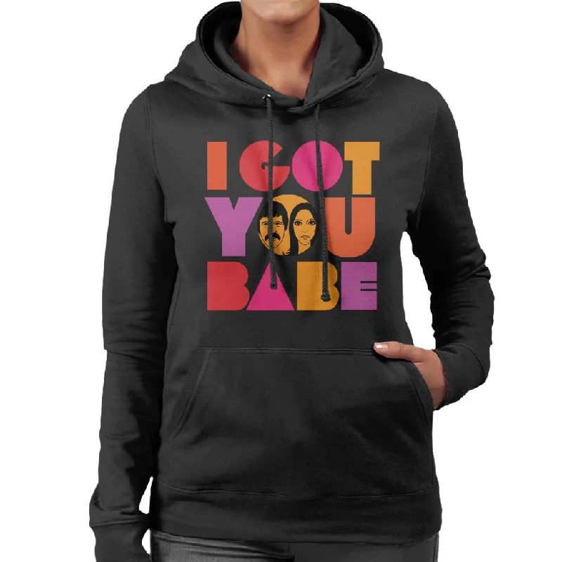 Sonny & Cher Headshot I Got You Babe Women's Hooded Sweatshirt