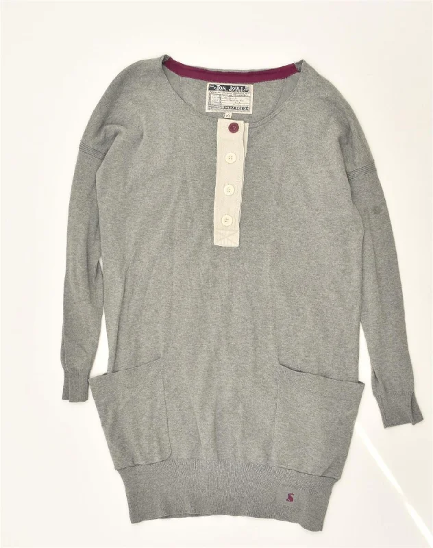 TOM JOULE Womens Jumper Dress UK 12 Medium Grey Cotton