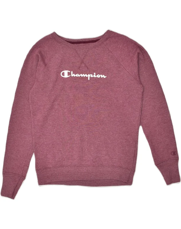 CHAMPION Womens Graphic Sweatshirt Jumper UK 10 Small Burgundy Polyester