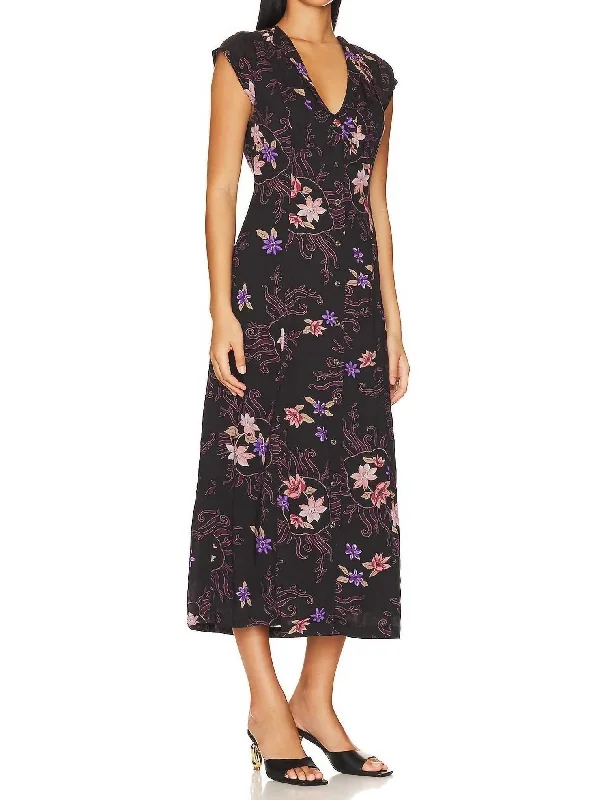 Rosemary Printed Midi Dress In Night Combo