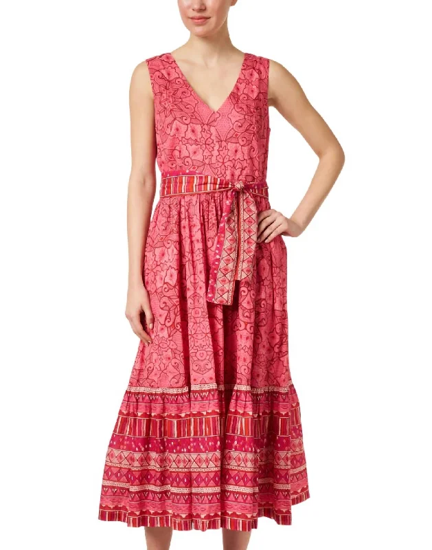 Mariana Dress In Red Multi