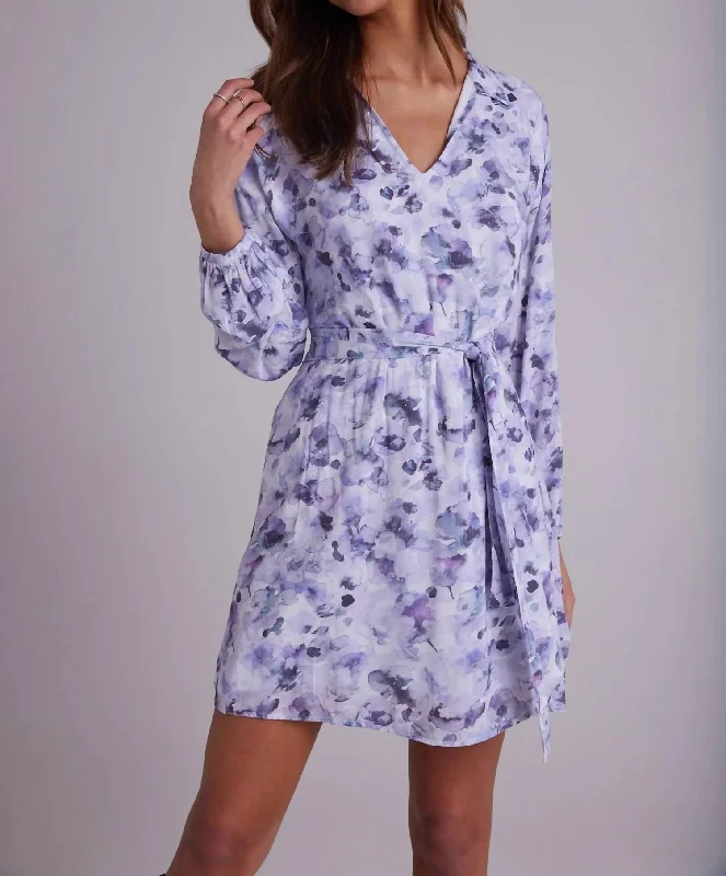 Tunic Dress In Lilac Print