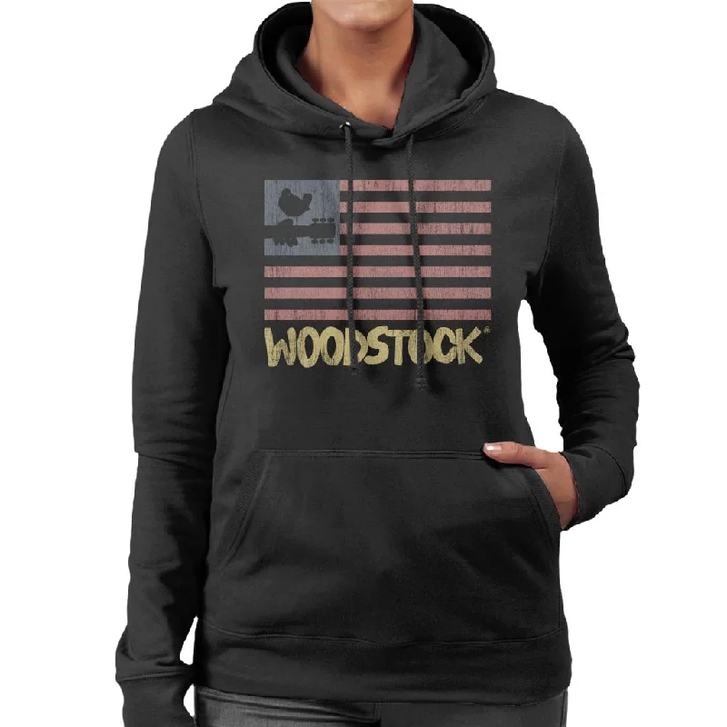 Woodstock Festival Flag Women's Hooded Sweatshirt