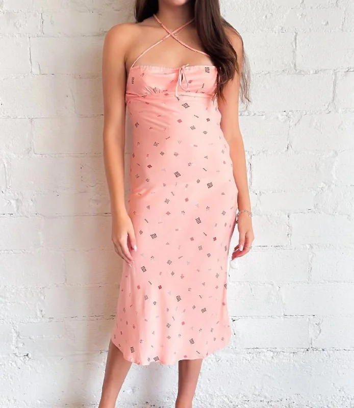 Strawberries And Cream Dress In Pink