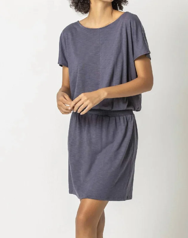 Dolman Sleeve Dress In Neptune