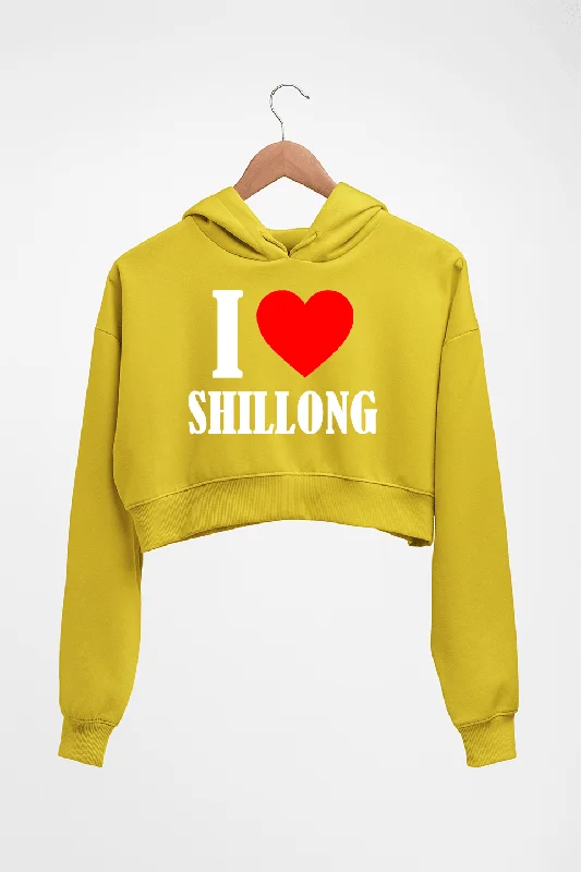 i love shillong Crop HOODIE FOR WOMEN