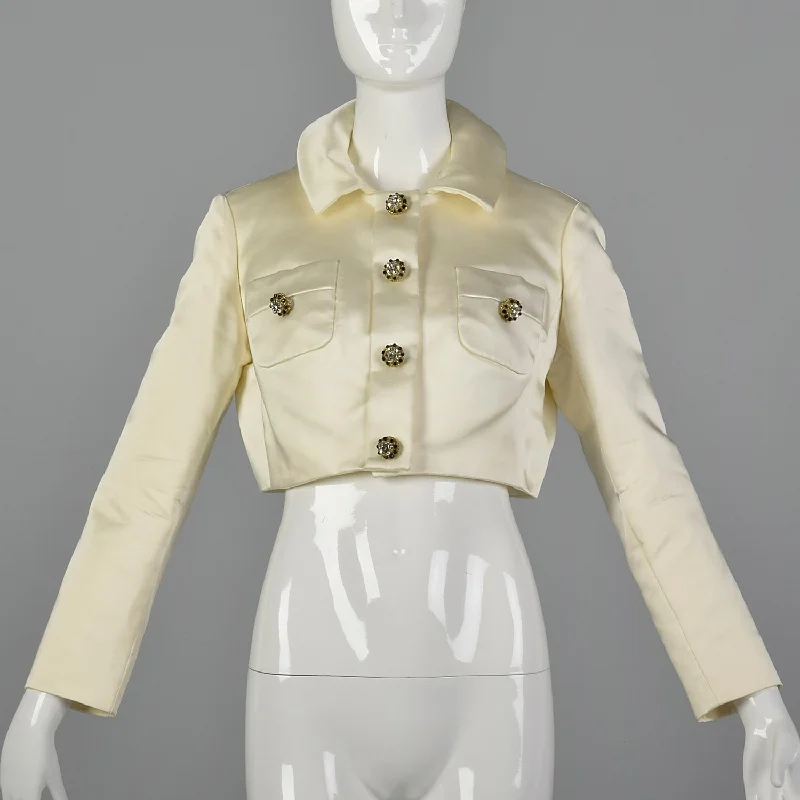 Small Ivory 1970s Cropped Jacket