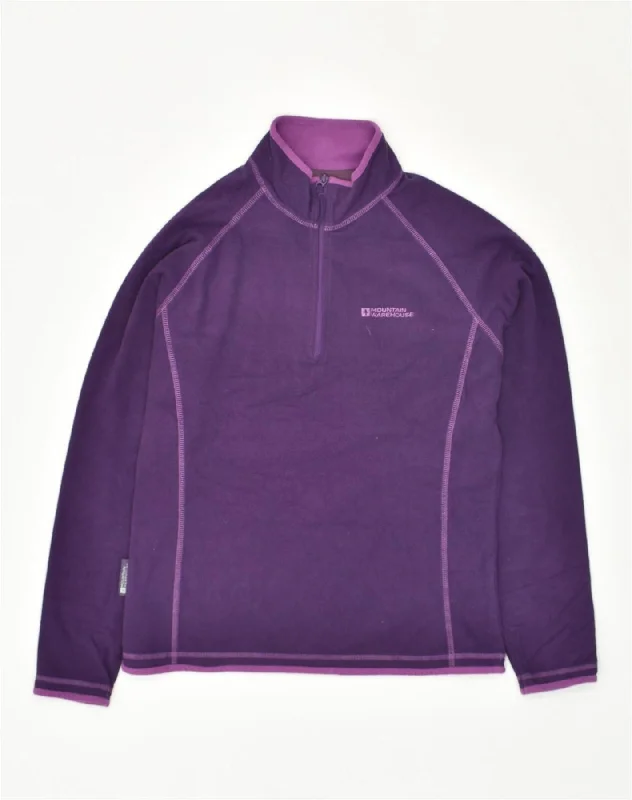 MOUNTAIN WAREHOUSE Womens Zip Neck Fleece Jumper UK 12 Medium Purple