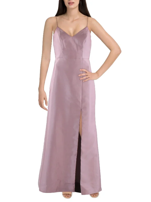 Womens Front Slit Long Evening Dress