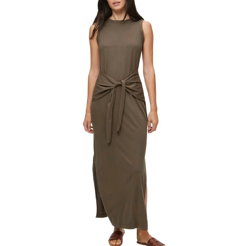 Solange Tie Waist Dress In Dolma