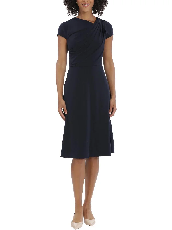 Womens Pleated Matte Jersey Wear To Work Dress