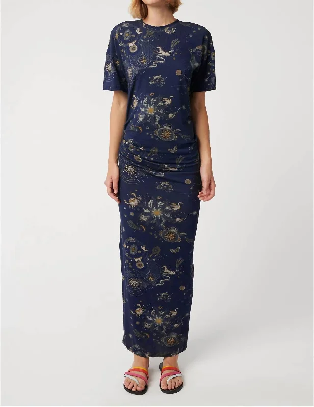 Dylan Midi Dress In Cosmos Navy