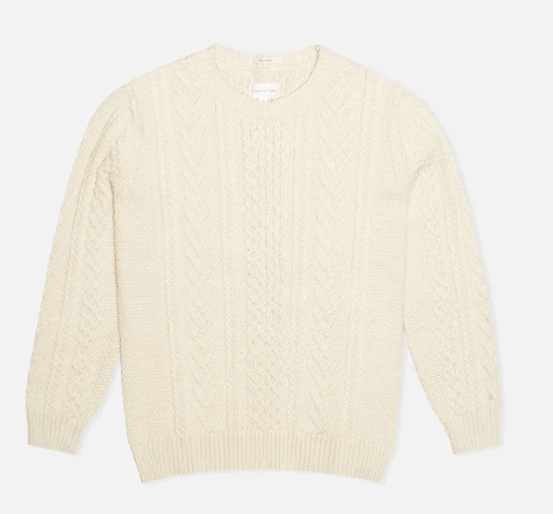 GANT RUGGER Women's Pearl White The Cable Sweater 488810 Size X-Large