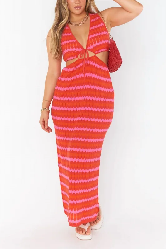 Miazy Cut Out Dress In Paradise Island Knit