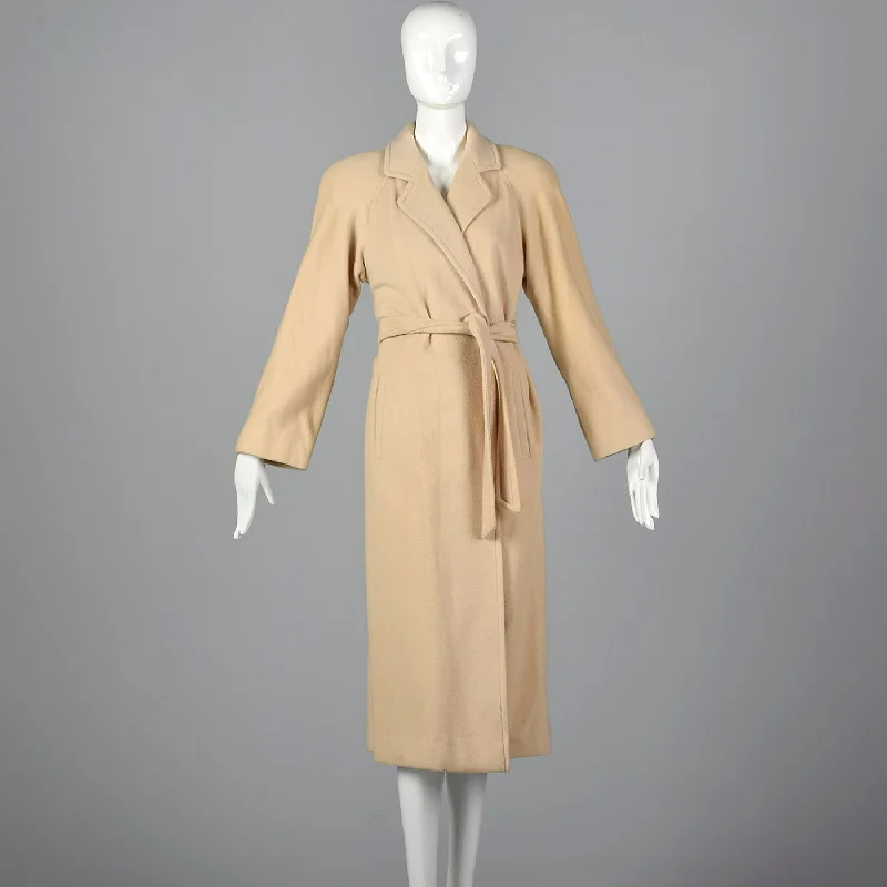 Medium I. Magnin 1980s Cream Cashmere Wrap Coat