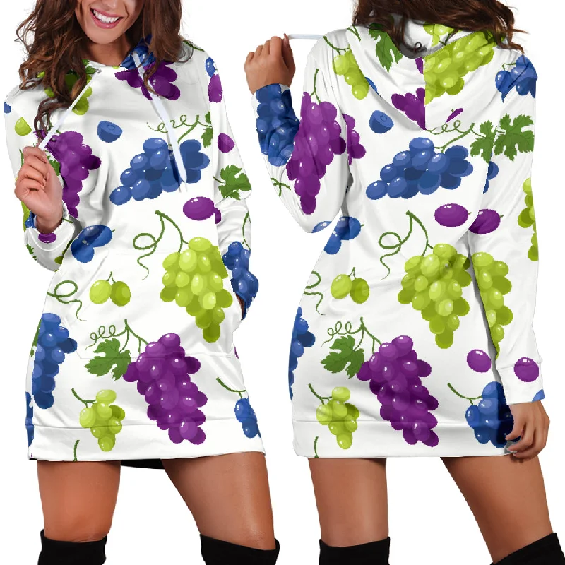 Grape Pattern Women'S Hoodie Dress