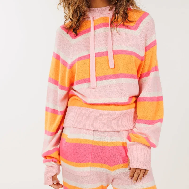 Vic Stripe Cashmere Hoodie | Candy Stripe