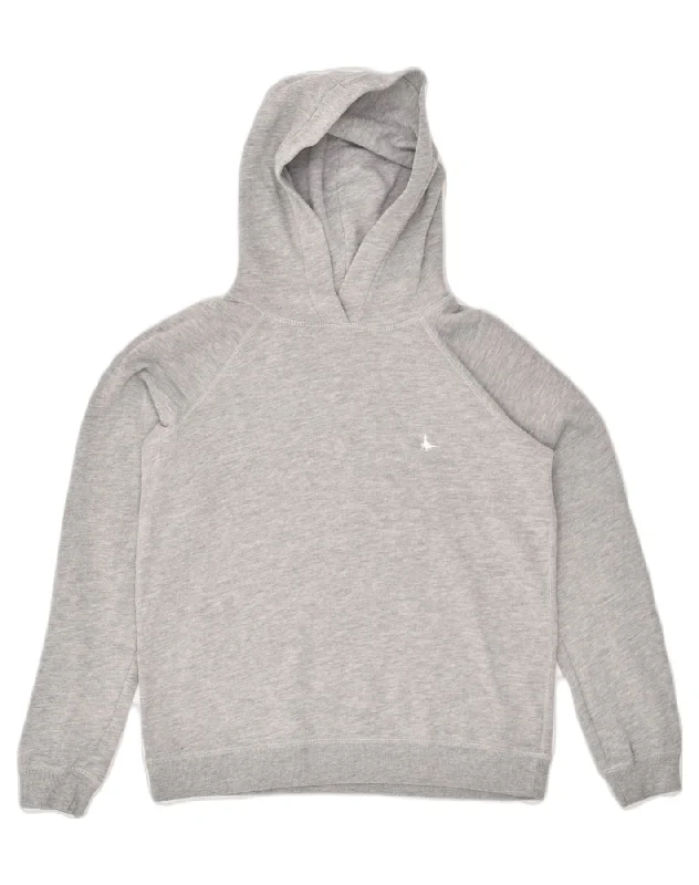 JACK WILLS Womens Hoodie Jumper UK 12 Medium Grey Cotton