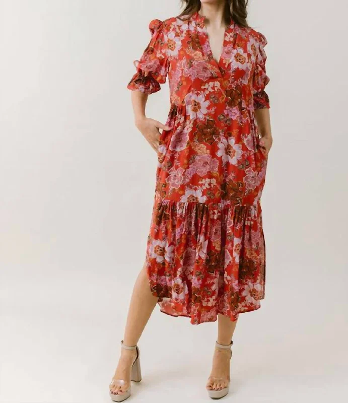 Pratt Dress In Cinnamon Floral