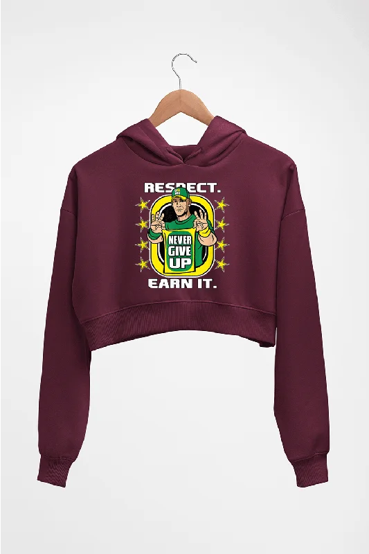 john cena never give up Crop HOODIE FOR WOMEN