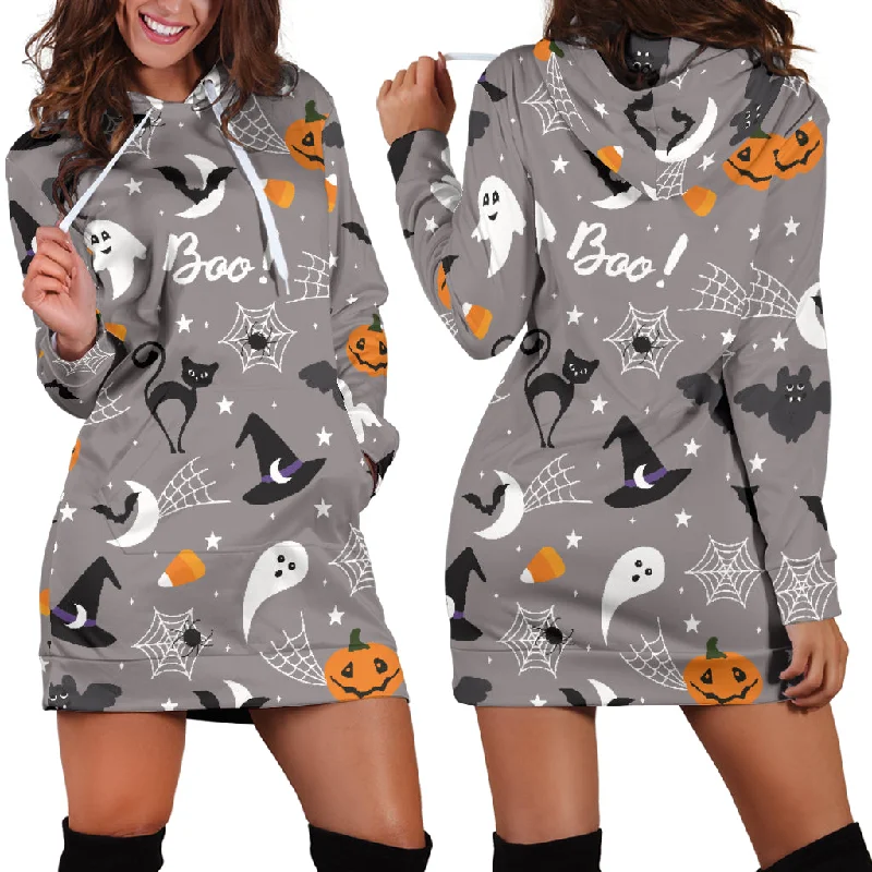 Halloween Design Pattern Women'S Hoodie Dress