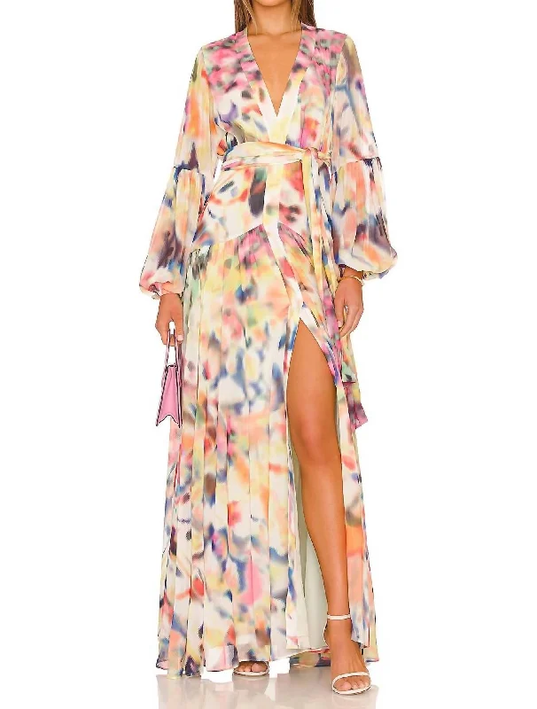 Becker Fluid Printed Crepe Dress In Iridescent