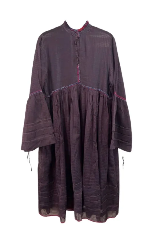 Bell Sleeve Dress In Purple