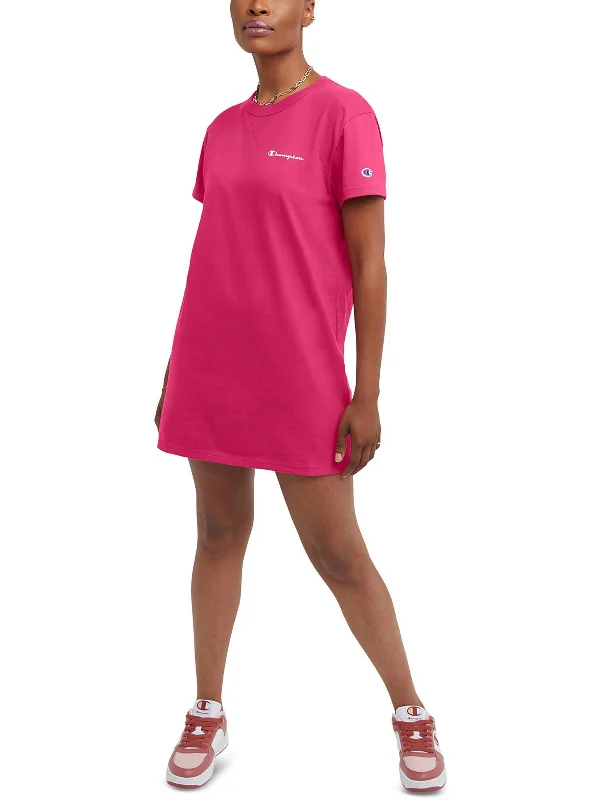 Womens Mini Short Sleeve Shirtdress