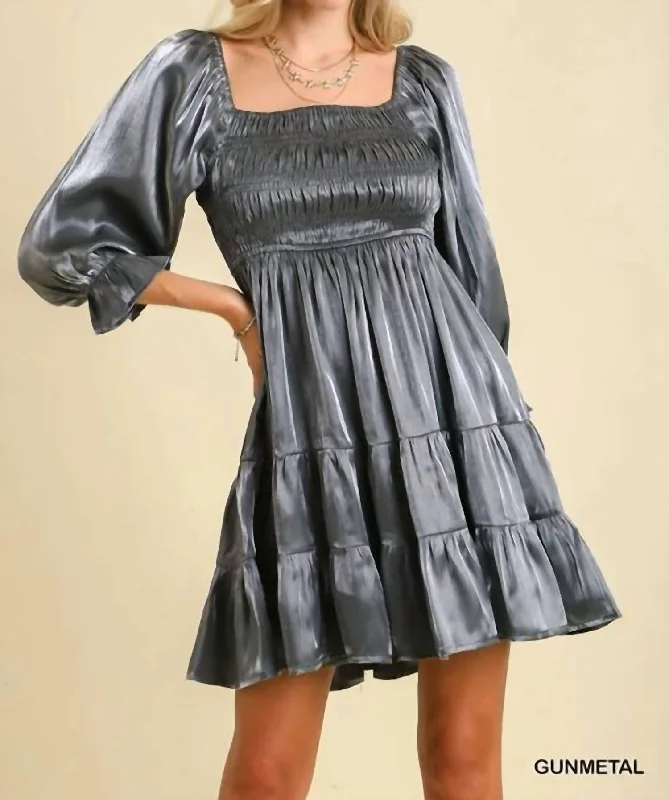 Shimmer The Night Away Dress In Grey